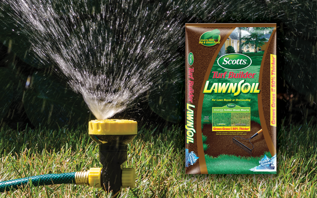 Lawn sprinkler spraying water