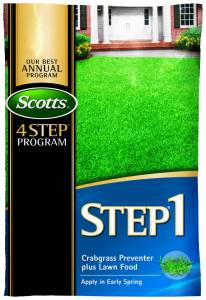 Scotts Step 1 Crabgrass Preventer Plus Lawn Food, your lawn’s first course