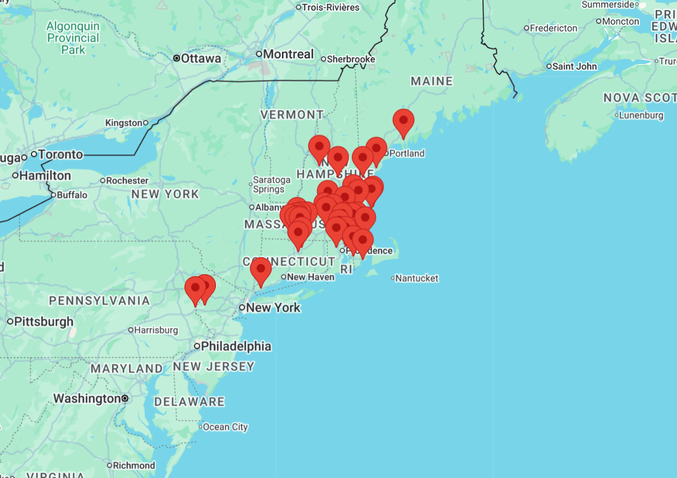 map of rocky's locations