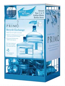 Rolling out nationally, Primo(TM) Water is the only national brand of purified, mineral-enhanced bottled water made especially for the home. Space-saving, family-sized 3- and 5-gallon bottles fit any cooler, are more economical than single-serve bottles, and come with easy-carry handles and no-spill seals. Primo's convenient do-it-yourself retail exchange is great for the environment and more practical than home delivery. Primo is the perfect solution for families that want to drink more water and live a healthier lifestyle. (PRNewsFoto/Primo Water Corporation)